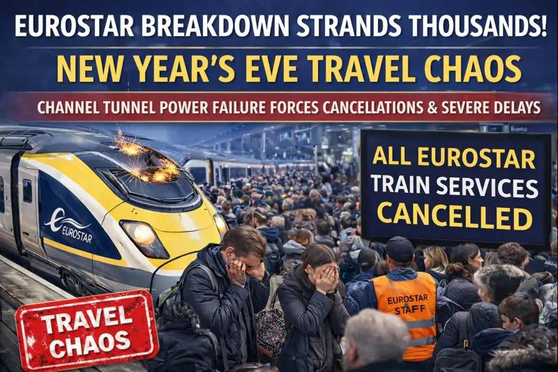 Eurostar Breakdown Strands Thousands New Year’s Eve Travel Chaos as Channel Tunnel Power Failure Forces Cancellations, Severe Delays Continue