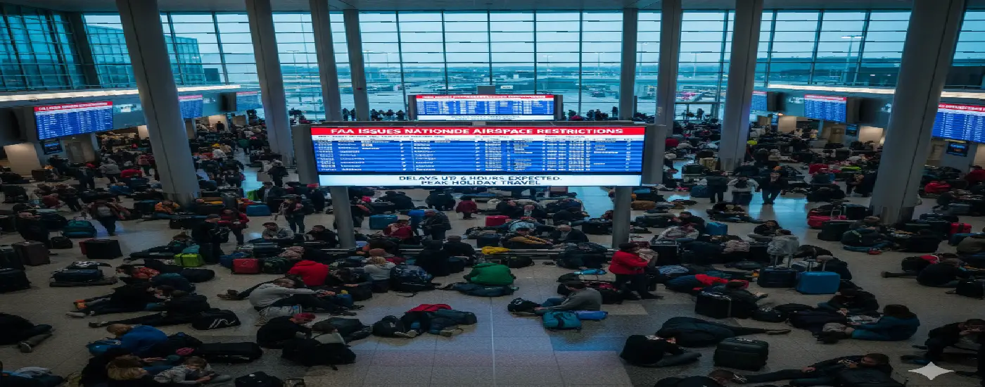 FAA Issues Nationwide Airspace Restrictions: Delays Up to 6 Hours Expected During Peak Holiday Travel
