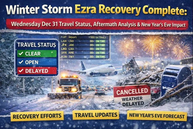 Winter Storm Ezra Recovery Complete: Wednesday Dec 31 Travel Status, Aftermath Analysis & New Year’s Eve Impact