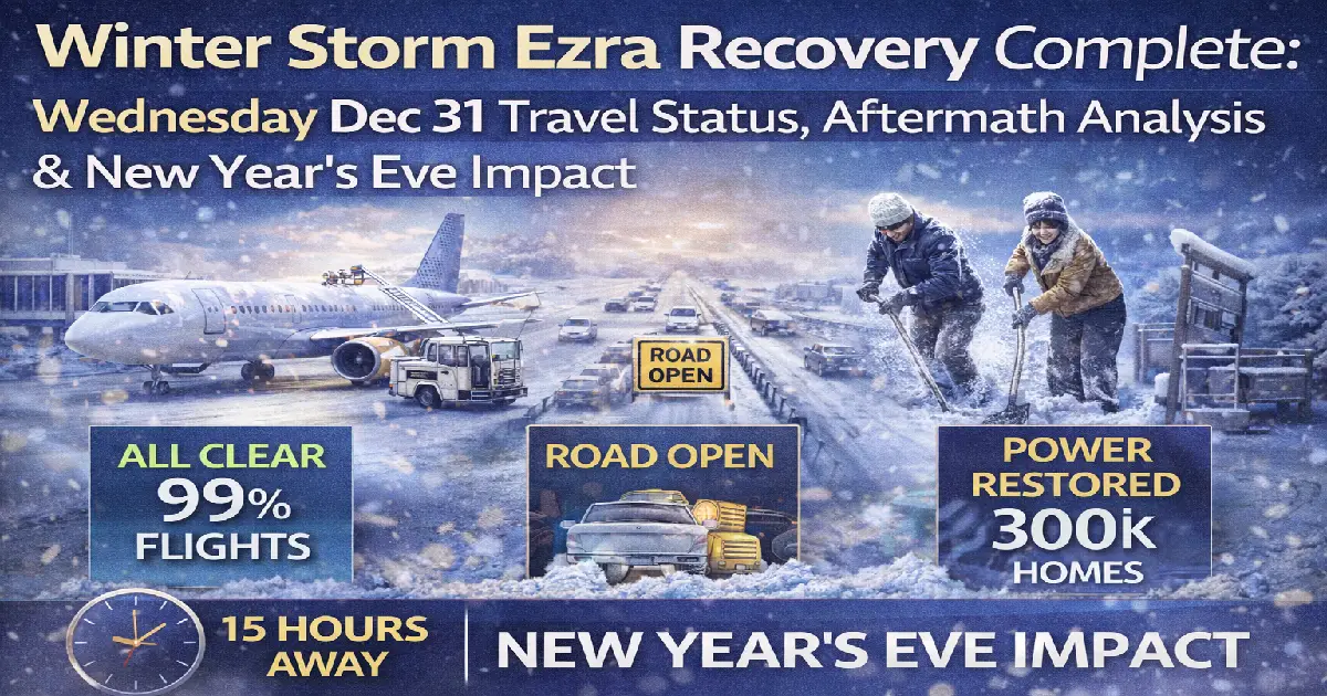 Winter Storm Ezra Recovery Complete: Wednesday Dec 31 Travel Status ...