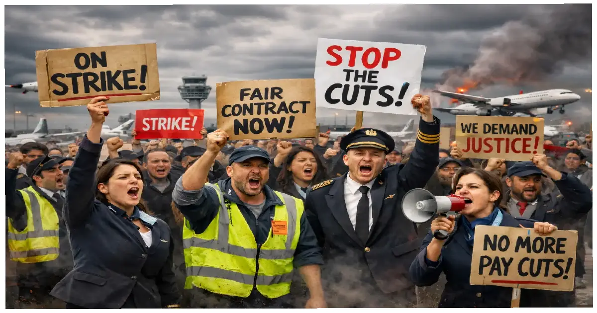 Porter Airlines WestJet Air Canada passengers waiting at Toronto Pearson Airport during potential strike disruptions January 2026 as flight dispatchers mechanics baggage handlers negotiate contracts threatening Canadian travel chaos