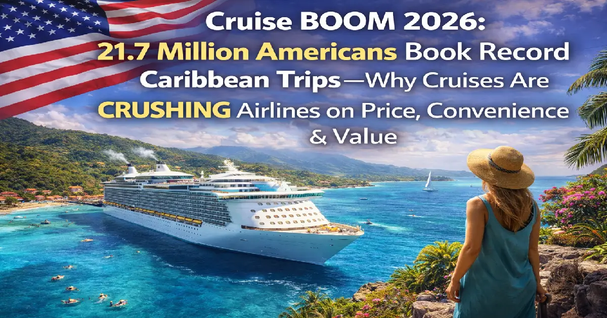Cruise boom 2026 21.7 million Americans record Caribbean Alaska Mediterranean mega ships wave season booking