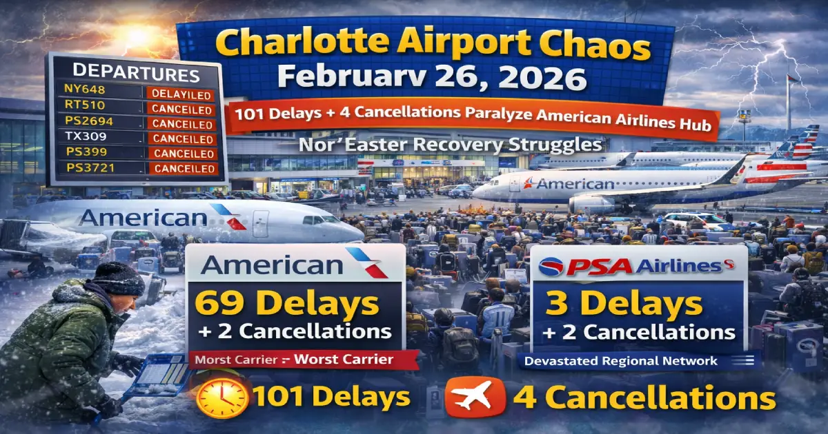 Charlotte Airport Chaos February 26, 2026
