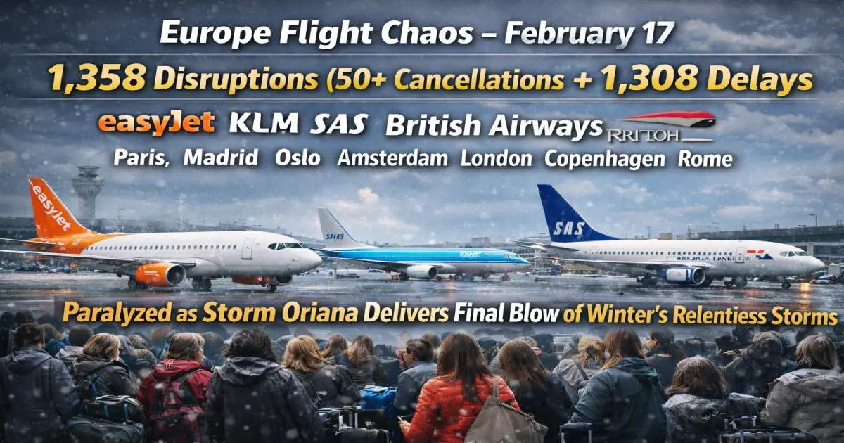 Europe Flight Chaos February 17