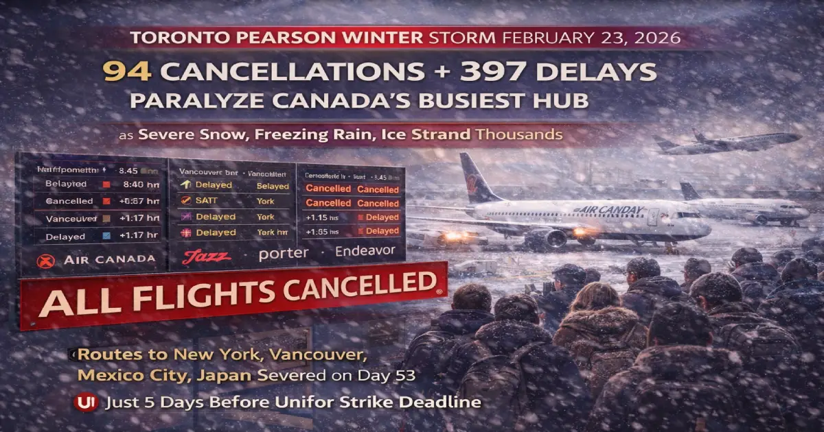 Toronto Pearson Winter Storm February 23, 2026
