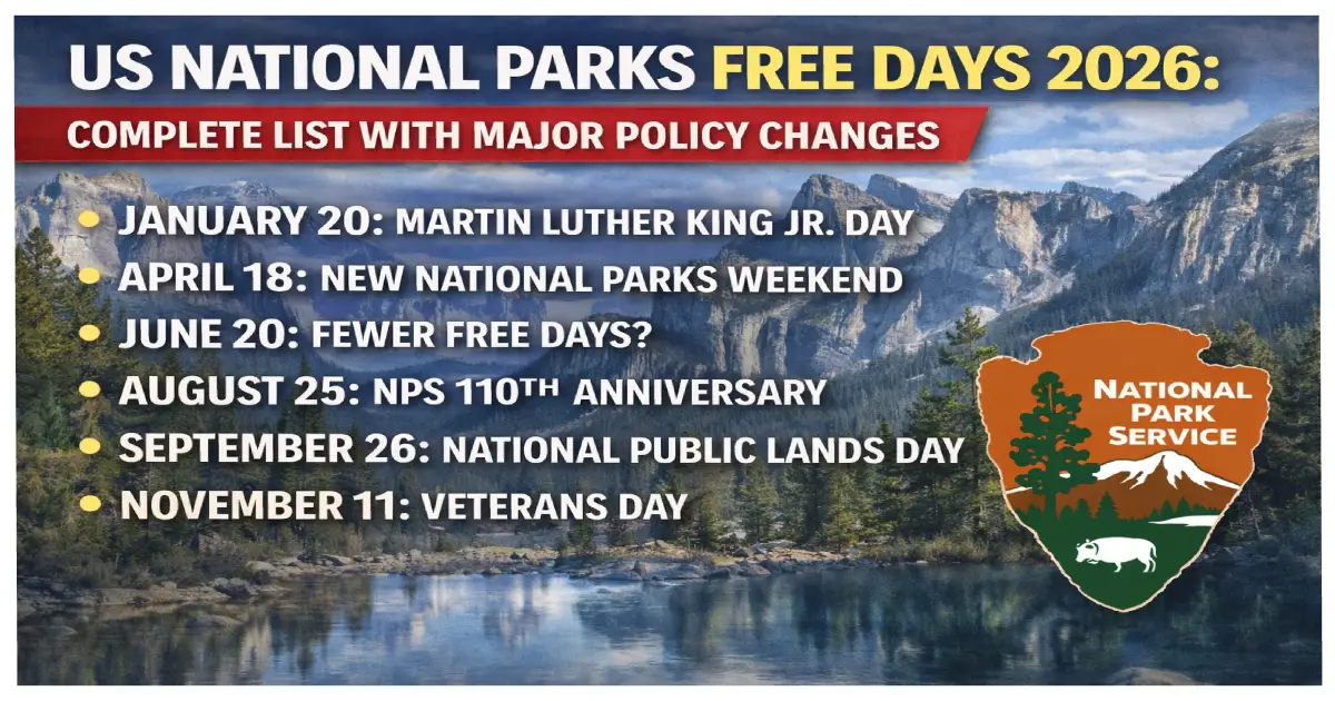US National Parks Free Days 2026: 10 Dates, Controversial Rules