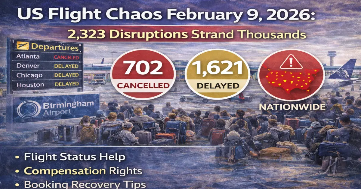 Orlando International Airport chaos February 9, 2026 with Spirit Airlines and JetBlue flight cancellations affecting thousands of passengers