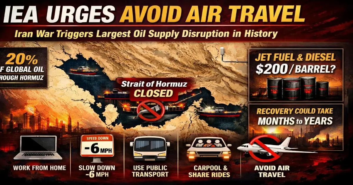 IEA: Avoid Air Travel—Iran War Triggers Historic Oil Crisis