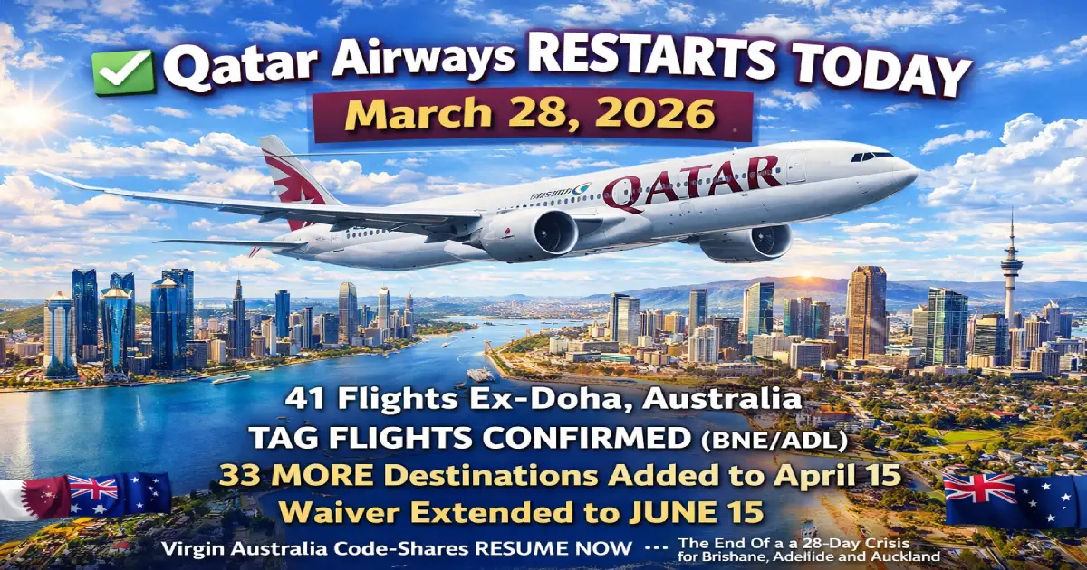 Qatar Airways RESTARTS TODAY March 28, 2026