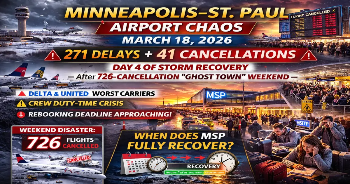 Msp Crew Minneapolis MSP Chaos Mar 18: 312 Disruptions,Day 4 Recovery