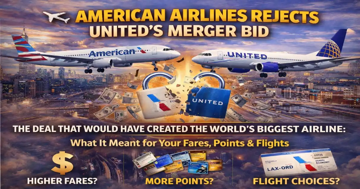 United Airlines American Airlines merger rejected April 2026 Scott Kirby White House proposal AAdvantage MileagePlus fares routes impact travellers US UK Canada Australia