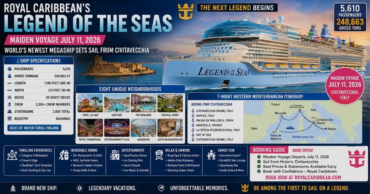 Legend of the Seas Maiden Voyage July 11: Full Guide