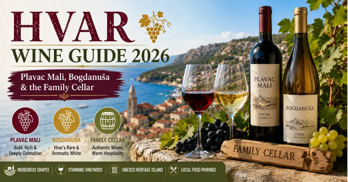 Hvar wine guide 2026 Plavac Mali Bogdanuša family cellar Croatia island vineyard terrace tasting Ivan Dolac Sveta Nedjelja