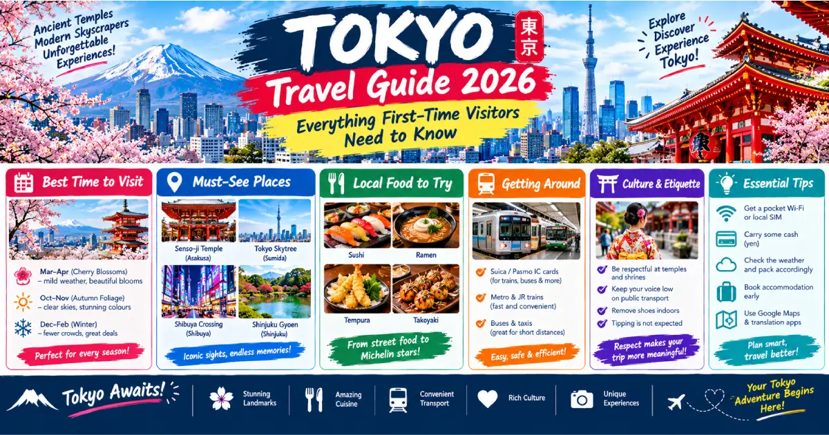 Tokyo travel guide 2026 covering neighborhoods transport and where to stay