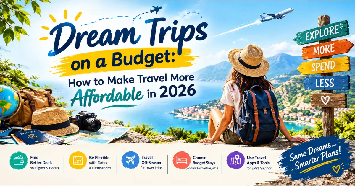 Dream trips on a budget 2026 affordable travel guide cheap flights accommodation money saving hacks destinations backpacker solo family
