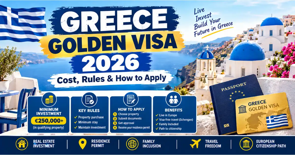 Greece Golden Visa 2026 guide cost rules how to apply investment threshold residency permit Athens property Schengen access