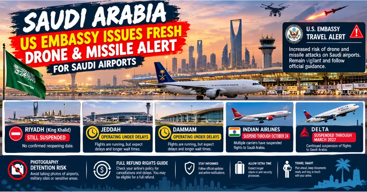 Saudi Arabia: US Embassy Issues Drone & Missile Alert